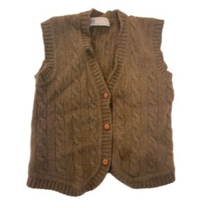 Aston Shetland sheep wool women’s sweatervest size 36 brown